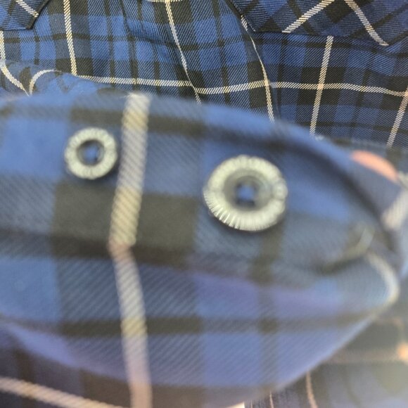 Dixxon Flannel The McKenzie Blue Black Long Sleeved Button Down Size Large - Picture 10 of 15